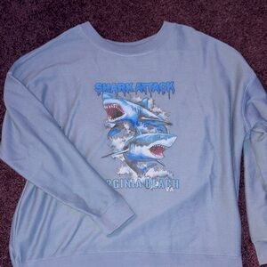 Blue 84 Shark Attack Light Blue Men's Crewneck Sweater